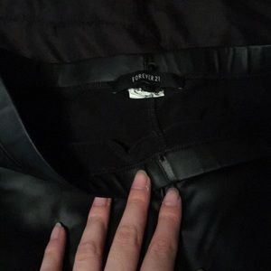 Faux leather forever 21 biker shorts